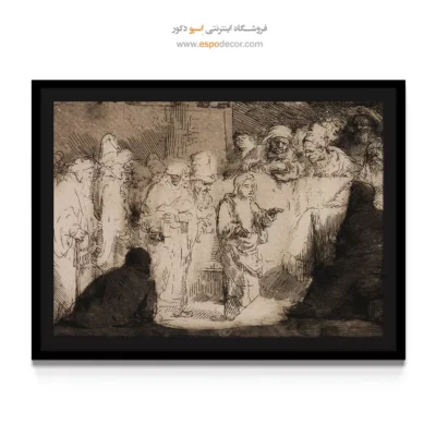 تابلو نقاشی معروف هلندی - بحث مسیح با پزشکان – تابلو نقاشی رامبراند - اسپو دکور