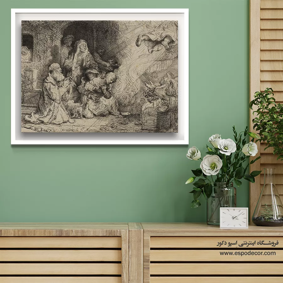 نقاشی فرشته - فرشته در حال خروج از خانه توبیاس – تابلو نقاشی رامبراند - اسپو دکور