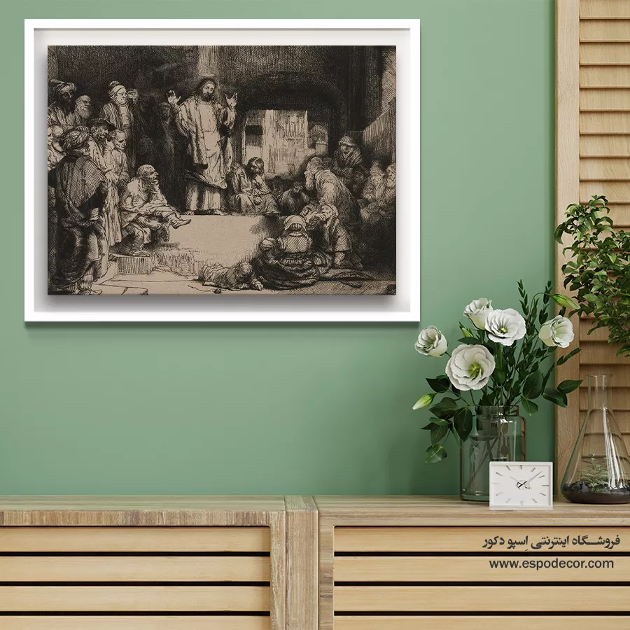 تابلو موعظی مسیح - موعظه مسیح – تابلو نقاشی رامبراند - اسپو دکور