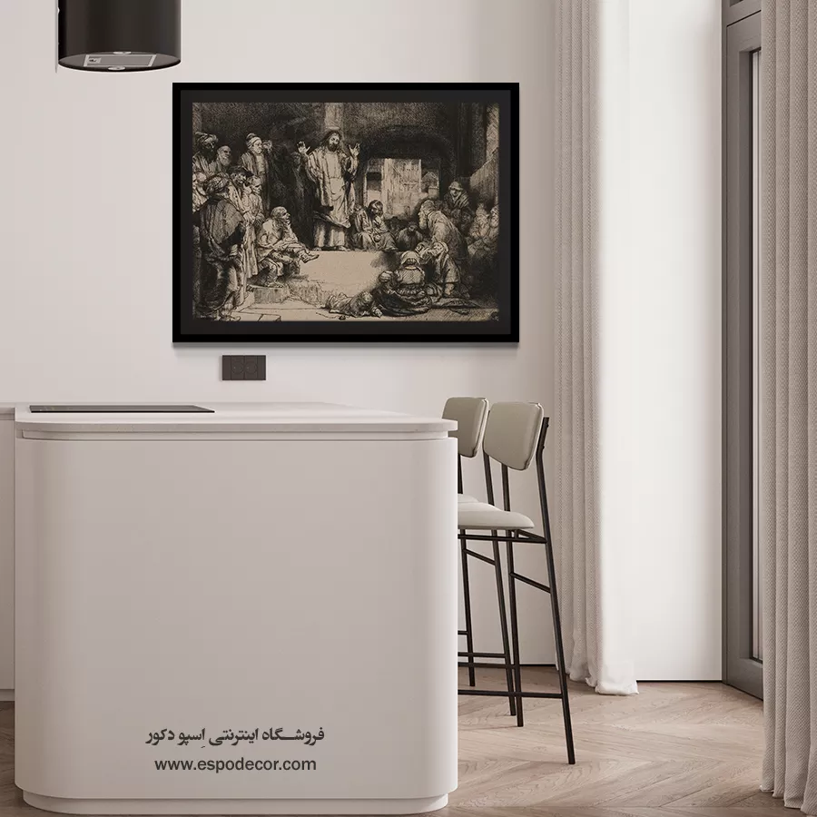 تابلو موعظی مسیح - موعظه مسیح – تابلو نقاشی رامبراند - اسپو دکور