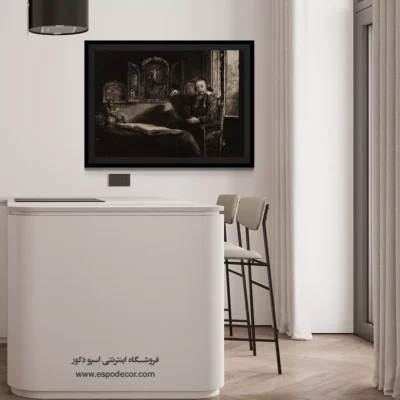 خرید تابلو پرتره با عمق رنگ بالا - داروخانه – تابلو نقاشی رامبراند - اسپو دکور