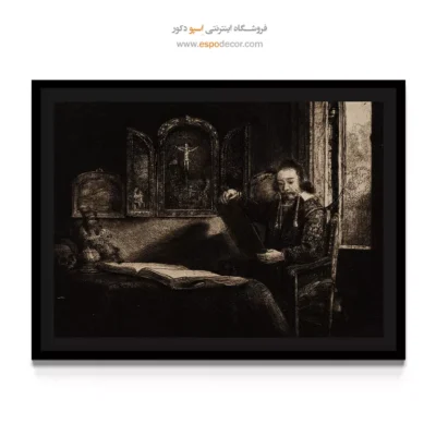 خرید تابلو پرتره با عمق رنگ بالا - داروخانه – تابلو نقاشی رامبراند - اسپو دکور