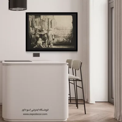 تابلو نقاشی از اسطوره‌های کلاسیک - پیتر و جان در حال شفای معلول – تابلو نقاشی رامبراند - اسپو دکور