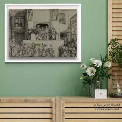 خرید آثار چاپ شده از موزه - مسیح به مردم معرفی شد – تابلو نقاشی رامبراند - اسپو دکور