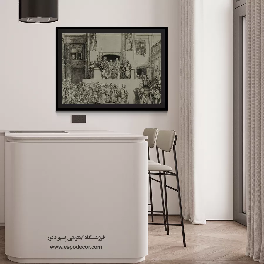 خرید آثار چاپ شده از موزه - مسیح به مردم معرفی شد – تابلو نقاشی رامبراند - اسپو دکور