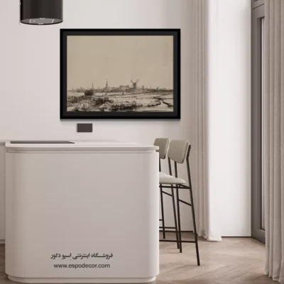 تابلو دکوراتیو با تم تاریخ هنر - نمایی از آمستردام – تابلو نقاشی رامبراند - اسپو دکور