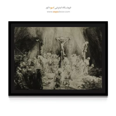 نقاشی با کنتراست شدید - مسیح بین دو دزد مصلوب شد – تابلو نقاشی رامبراند - اسپو دکور