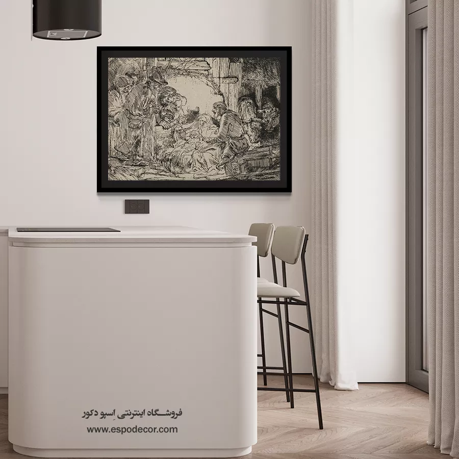 قیمت چاپ نقاشی روی کنواس - ستایش شبانان – تابلو نقاشی رامبراند - اسپو دکور