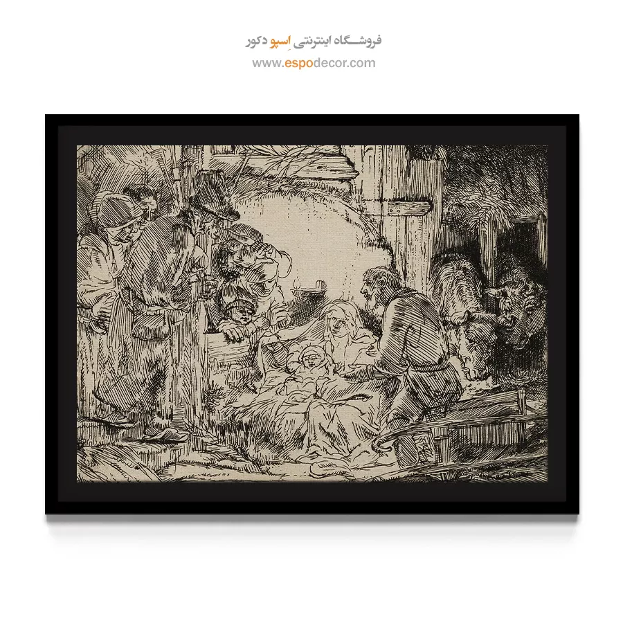 قیمت چاپ نقاشی روی کنواس - ستایش شبانان – تابلو نقاشی رامبراند - اسپو دکور