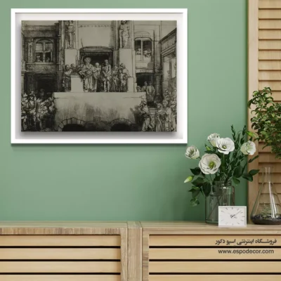 تابلو بوم سفارشی کلاسیک - مسیح به مردم معرفی شد – تابلو نقاشی رامبراند - اسپو دکور