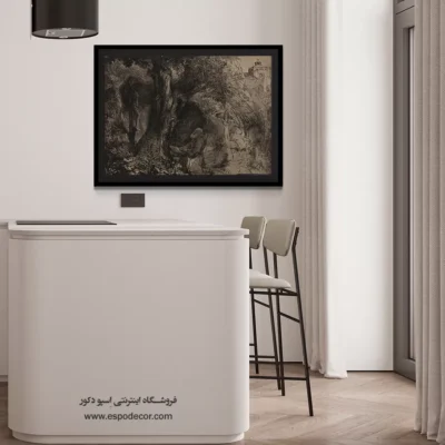 تابلو بوم نقاشی با رنگهای خاکی - سنت فرانسیس زیر درخت در حال دعا – تابلو نقاشی رامبراند - اسپو دکور