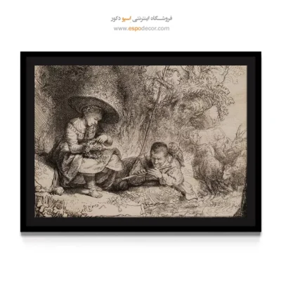 فروشگاه تابلو نقاشی استادان اروپایی - فلوت نواز – تابلو نقاشی رامبراند - اسپو دکور