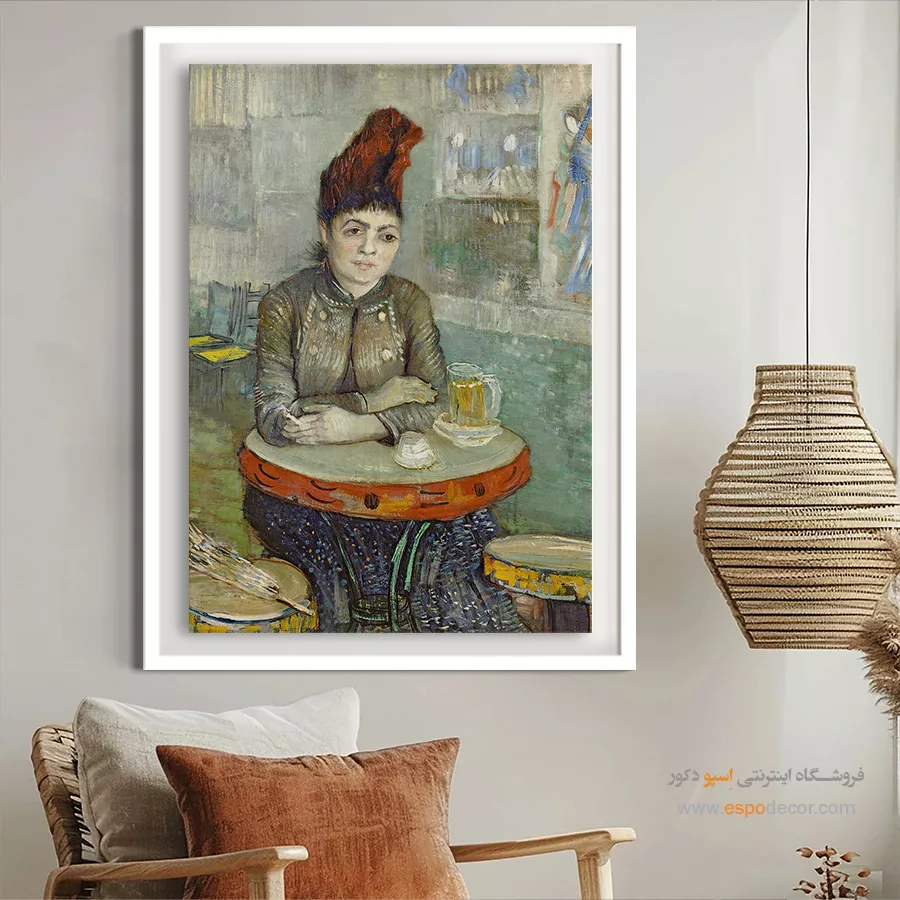 تابلو کلاسیک - آگوستینا سگاتوری در کافه دو تامبورن نشسته است – تابلو نقاشی های ون گوگ - اسپو دکور