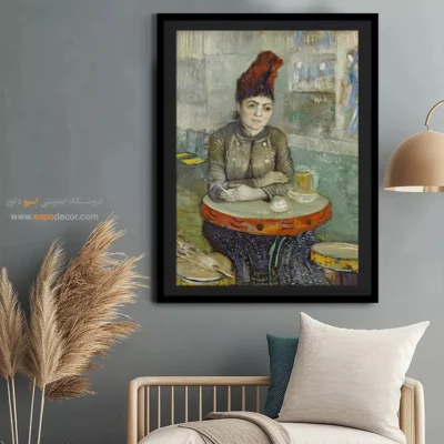 تابلو کلاسیک - آگوستینا سگاتوری در کافه دو تامبورن نشسته است – تابلو نقاشی های ون گوگ - اسپو دکور