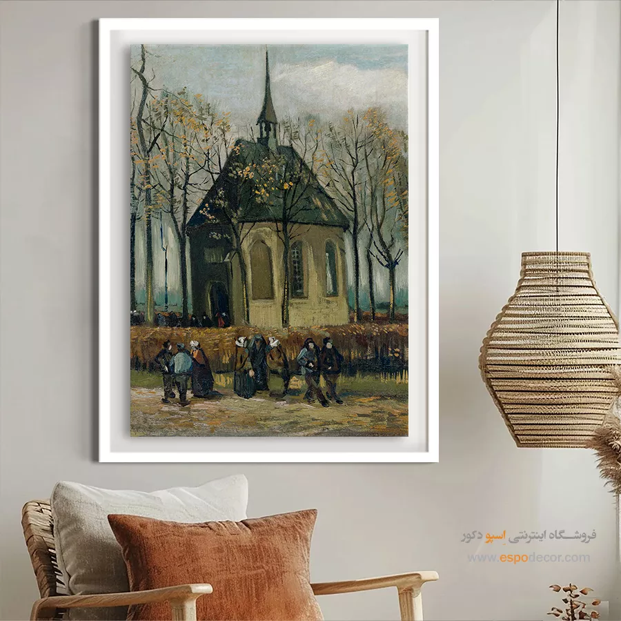 تابلو اتاق خواب - جماعتی که کلیسای را ترک می کند – تابلو نقاشی های ون گوگ - اسپو دکور