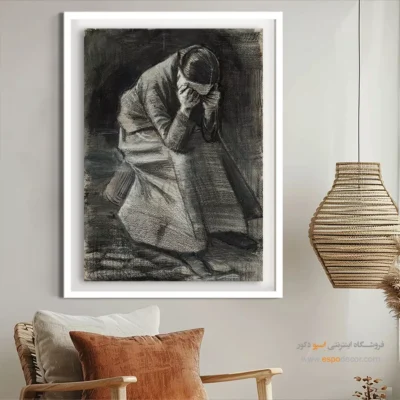 خرید تابلو نقاشی - زن گریان – تابلو نقاشی های ون گوگ - اسپو دکور
