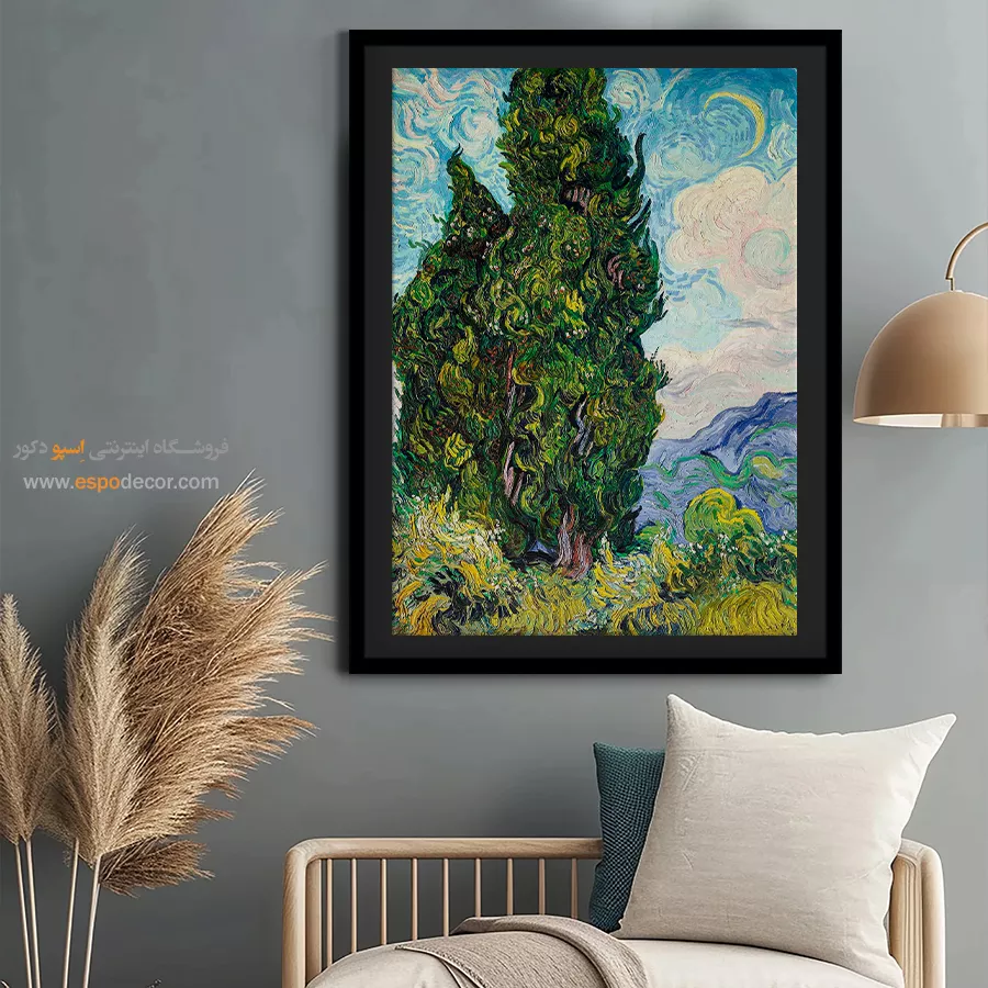 خرید تابلو نقاشی سرو - سرو – تابلو نقاشی های ون گوگ - اسپو دکور