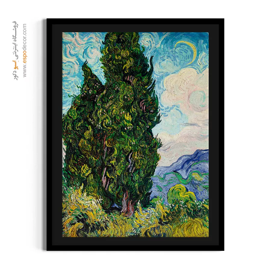 خرید تابلو نقاشی سرو - سرو – تابلو نقاشی های ون گوگ - اسپو دکور