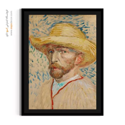 تابلو برای فضای مدرن - سلف پرتره با کلاه حصیری – تابلو نقاشی های ون گوگ - اسپو دکور