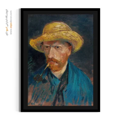 تابلو مناسب خانههای مدرن - سلف پرتره با کلاه حصیری و پیپ – تابلو نقاشی های ون گوگ - اسپو دکور
