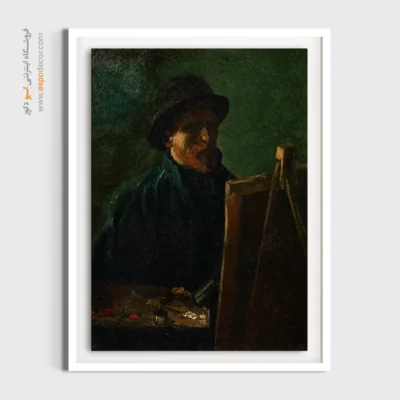 تابلو دکور سنتی - سلف پرتره با کلاه نمدی تیره – تابلو نقاشی های ون گوگ - اسپو دکور