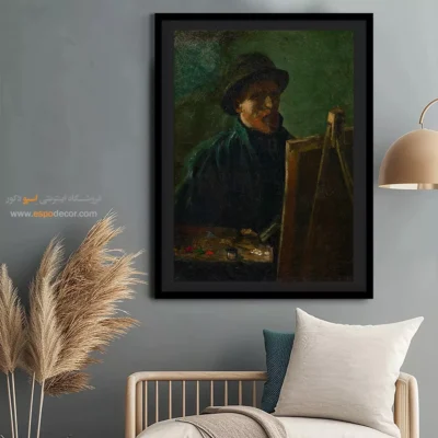 تابلو دکور سنتی - سلف پرتره با کلاه نمدی تیره – تابلو نقاشی های ون گوگ - اسپو دکور