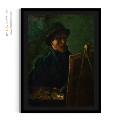 تابلو دکور سنتی - سلف پرتره با کلاه نمدی تیره – تابلو نقاشی های ون گوگ - اسپو دکور