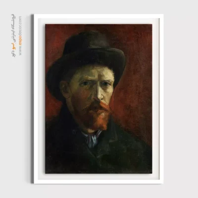 تابلو دکور معاصر - سلف پرتره با کلاه نمدی تیره – تابلو نقاشی های ون گوگ - اسپو دکور