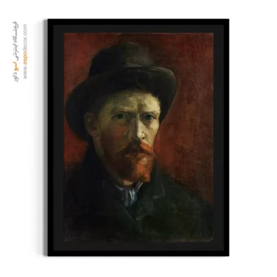 تابلو دکور معاصر - سلف پرتره با کلاه نمدی تیره – تابلو نقاشی های ون گوگ - اسپو دکور