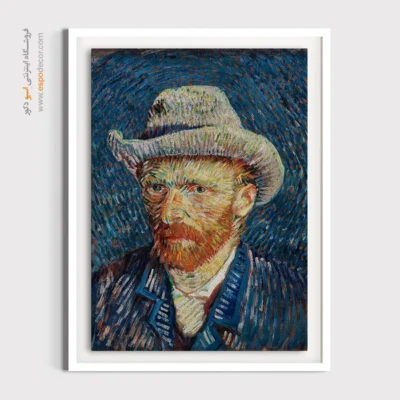 تابلو برای پذیرایی - سلف پرتره با کلاه نمدی خاکستری – تابلو نقاشی های ون گوگ - اسپو دکور