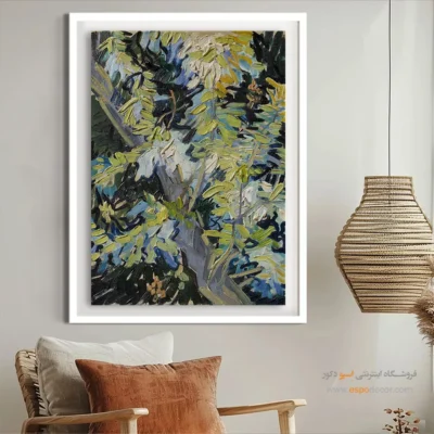 تابلو مناسب کافی‌شاپ - شکوفه شاخه های اقاقیا – تابلو نقاشی های ون گوگ - اسپو دکور