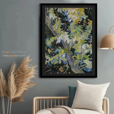 تابلو مناسب کافی‌شاپ - شکوفه شاخه های اقاقیا – تابلو نقاشی های ون گوگ - اسپو دکور