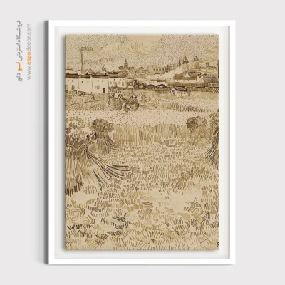 فروش تابلو ون گوگ - نمایی از مزارع گندم – تابلو نقاشی های ون گوگ - اسپو دکور