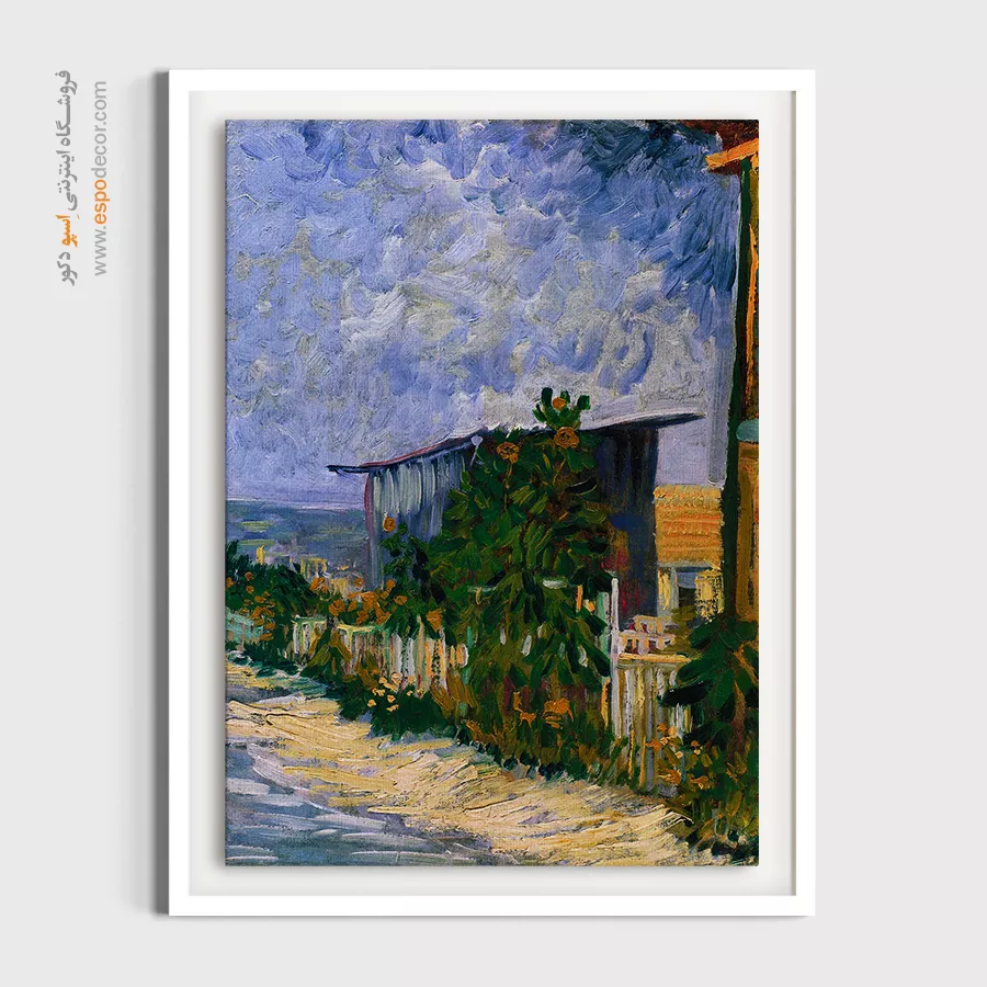 تابلو نقاشی فریم دار - پناهگاه در مونمارتر – تابلو نقاشی های ون گوگ - اسپو دکور