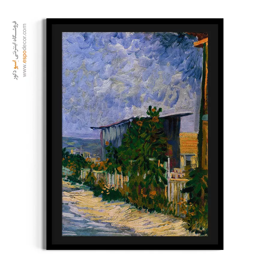 تابلو نقاشی فریم دار - پناهگاه در مونمارتر – تابلو نقاشی های ون گوگ - اسپو دکور