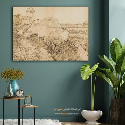 خرید تابلو های هنری - منظره در صومعه مونت ماژور در آرل – تابلو نقاشی های ون گوگ - اسپو دکور