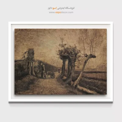 تابلو با رنگ‌های گرم - جاده پشت باغ پارسونز در نوین – تابلو نقاشی های ون گوگ - اسپو دکور