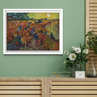 تابلو اتاق با تم هنری - تاکستان سرخ – تابلو نقاشی های ون گوگ - اسپو دکور