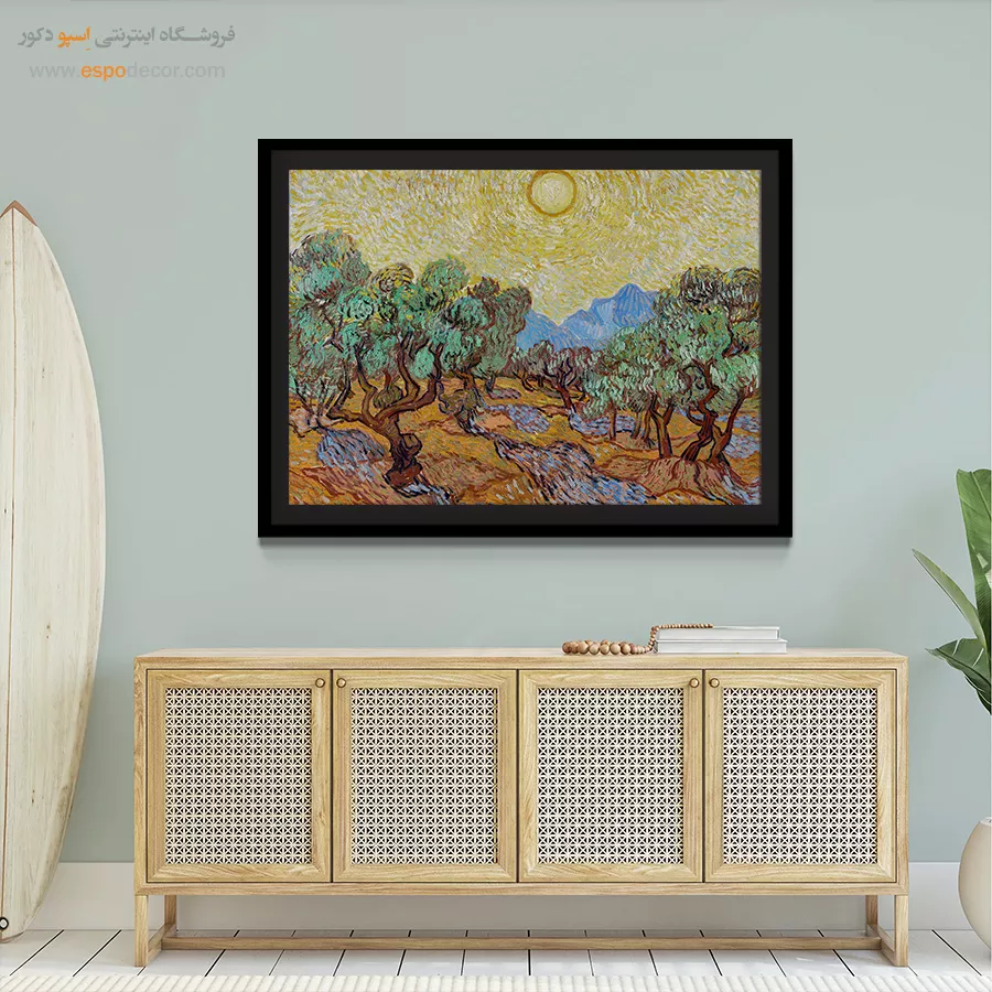 خرید تابلو نقاشی مدرن - درختان زیتون – تابلو نقاشی های ون گوگ - اسپو دکور