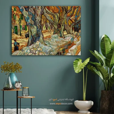خرید تابلو اتاق خواب - درختان چنار بزرگ – تابلو نقاشی های ون گوگ - اسپو دکور