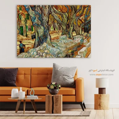 خرید تابلو اتاق خواب - درختان چنار بزرگ – تابلو نقاشی های ون گوگ - اسپو دکور