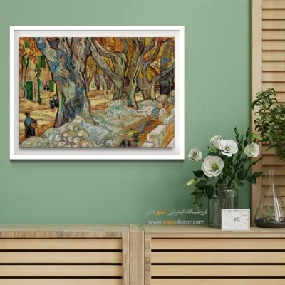 خرید تابلو اتاق خواب - درختان چنار بزرگ – تابلو نقاشی های ون گوگ - اسپو دکور