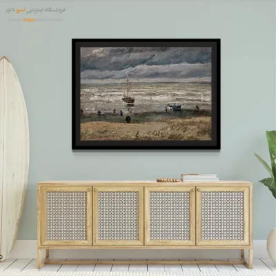 خرید تابلو ساحل ون گوگ - ساحل در هوای طوفانی – تابلو نقاشی های ون گوگ - اسپو دکور