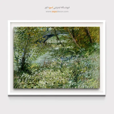 خرید نقاشی خارجی - ساحل رودخانه در فصل بهار – تابلو نقاشی های ون گوگ - اسپو دکور