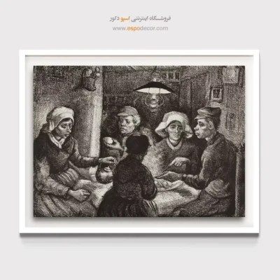 خرید تابلو معروف سیب زمینی خواران - سیب زمینی خواران – تابلو نقاشی های ون گوگ - اسپو دکور