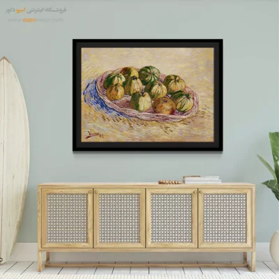 خرید تابلو خاص دیواری - طبیعت بی جان، سبد سیب – تابلو نقاشی های ون گوگ - اسپو دکور