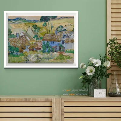 خرید تابلو نقاشی چاپ دیجیتال - مزارع نزدیک اوورز – تابلو نقاشی های ون گوگ - اسپو دکور