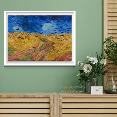 خرید تابلو برای کادو - مزرعه گندم با کلاغ ها – تابلو نقاشی های ون گوگ - اسپو دکور