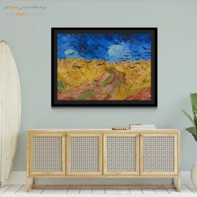 خرید تابلو برای کادو - مزرعه گندم با کلاغ ها – تابلو نقاشی های ون گوگ - اسپو دکور