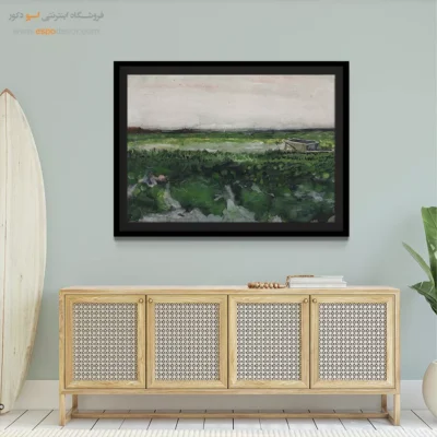 خرید تابلو دکور سنتی - منظره با چرخ – تابلو نقاشی های ون گوگ - اسپو دکور